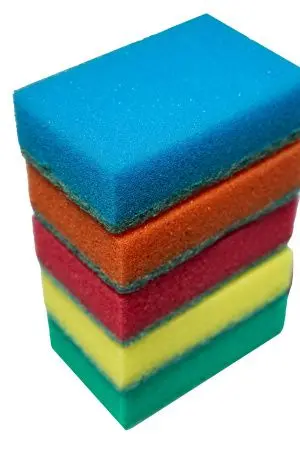 Губки,скрабы: для посуды VCLEAN Макси СУПЕР 9.5х6.5х3 поролон+абразив /пач.=5 шт.