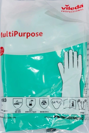 Vileda: Перчатки многоцелевые L зеленые резиновые