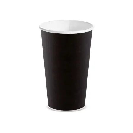 Одноразовая продукция: Стакан бумажный 450мл 1сл Скандипакк черный /пач.=50 шт.