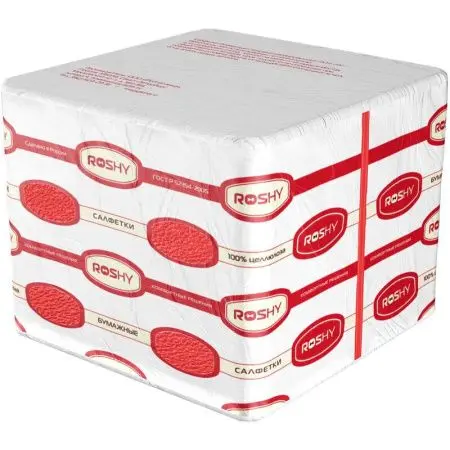 Бумажные салфетки: столовые 1сл 250листов 33х33 Сыктывкар ROSHY красные