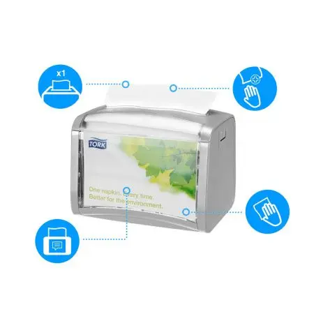 Tork: Диспенсер N4 Interfold для салфеток серый настольный на 200шт