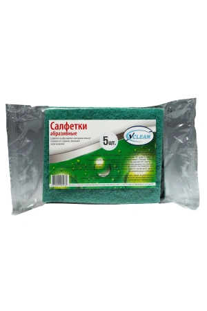Губки,скрабы: для посуды VCLEAN Тайфун 10х12 абразивная /пач.=5 шт.