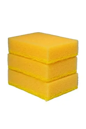 Губки,скрабы: для посуды Чисто Солнышко 95х70х27мм поролон+абразив /пач.=3 шт.