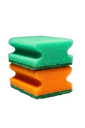 Губки,скрабы: для посуды VCLEAN Дуэт 8.5х6.5х4.5 поролон+абразив с выемкой для пальцев /пач.=2 шт.