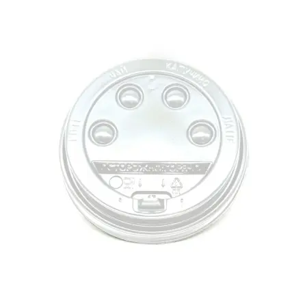 Одноразовая продукция: Крышка к стакану бумажному d=90мм с питейником белая Скандипакк /пач.=100 шт.