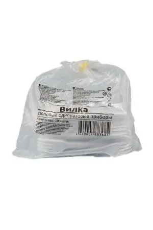 Одноразовая продукция: Вилка столовая 165мм белая /пач.=100 шт.
