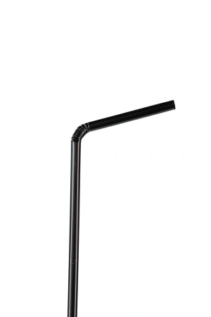 Одноразовая продукция: Трубочки для коктейля 5х210мм с гофрированным изгибом черные /пач.=250 шт.