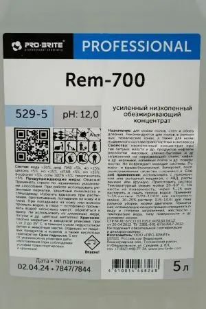 Pro-Brite: Рем-700 5л сильнощелочной усиленный обезжиривающий от продуктов нефтепереработки