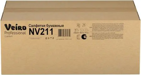 VEIRO: Салфетки бумажные V 2сл 220л 16,2х21,0см белые