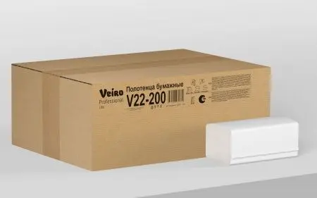 Вик: Полотенца бумажные V 2сл 200л 21х21,6см белые СЫКТЫВКАР Lite