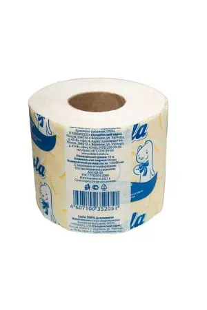 Бумага туалетная: 1сл 54м целлюлоза цвет белый Ласла Классик