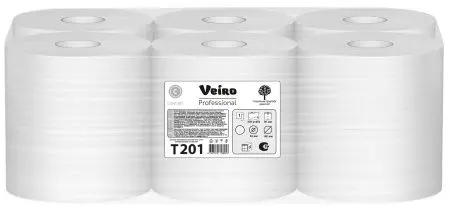 VEIRO: Бумага туалетная 1сл 200м/9,5 Comfort белый
