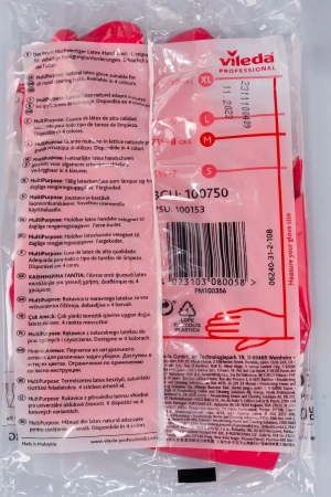 Vileda: Перчатки многоцелевые M красный резиновые