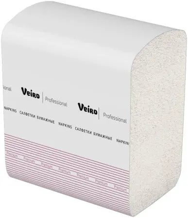 VEIRO: Салфетки бумажные Z 1сл 250л 11.1х22.5см белые Premium для диспенсеров