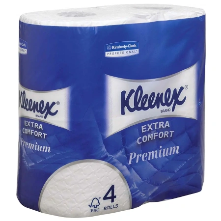 Kimberly-Clark: Бумага туалетная Клинекс 4сл 19м белая /пач.=4 шт.