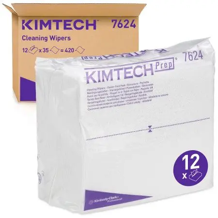 Kimberly-Clark: Салфетки Кимтех Пьюр 1сл 38,5х35,1см белые /пач.=35 шт.