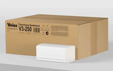 Вик: Полотенца бумажные V 1сл 250л 21х23 белые СЫКТЫВКАР Lite