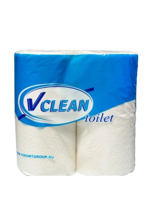 Бумага туалетная: 2сл 50м целлюлоза цвет белый Виклин /пач.=4 шт.