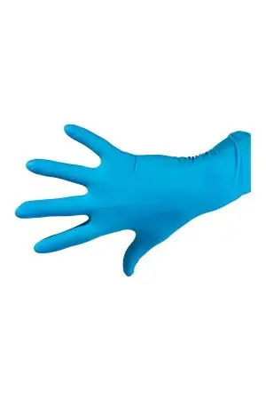 Перчатки: латексные Dermagrip High Risk S неопудренные нестерильные синие /пач.=50 шт.