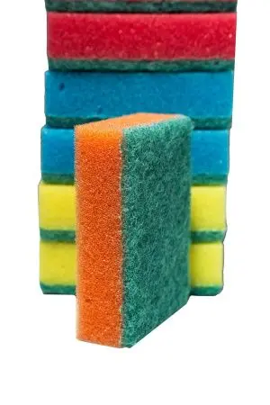 Губки,скрабы: для посуды VCLEAN Макси 8.5х6х2.5 поролон+абразив /пач.=10 шт.