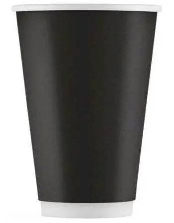 Одноразовая продукция: Стакан бумажный 2сл 350мл d=90мм черный /пач.=25 шт.