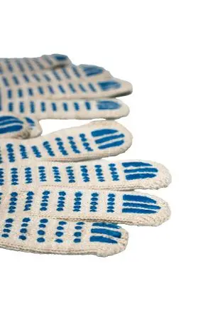 Перчатки: х/б вязаные с ПВХ 5-ти ниточные белые