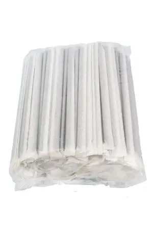 Одноразовая продукция: Трубочки для коктейля 8х240мм без изгиба черные в инд.упак. /пач.=250 шт.