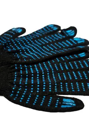 Перчатки: х/б вязаные с ПВХ 4-х ниточные ЧЕРНЫЕ