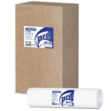 Вик: Простынь гигиеническая PROtissue 2сл 50м/50см целлюлоза 100% белая