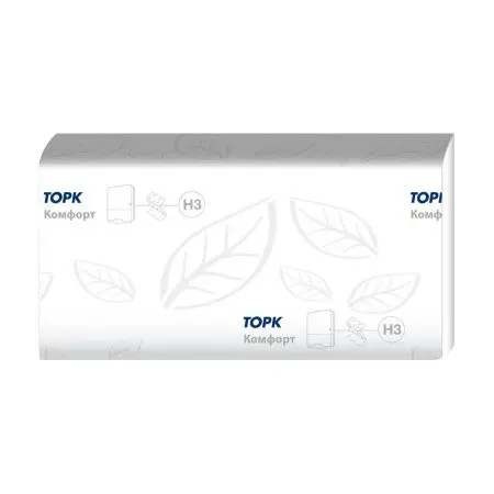 ТОРК: Tellus Полотенца бумажные H3 Синглфолд Комфорт 2сл 200л 23х23см белые