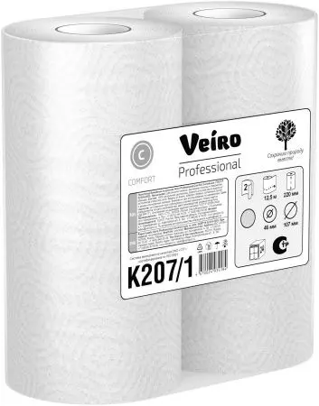 VEIRO: Полотенца бумажные 2сл 12,5м/22 Comfort белые кухонные /пач.=2 шт.