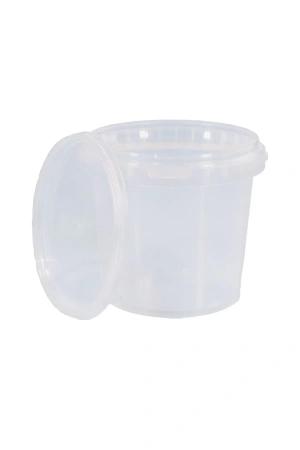Одноразовая продукция: Ведро 1л с крышкой прозрачное