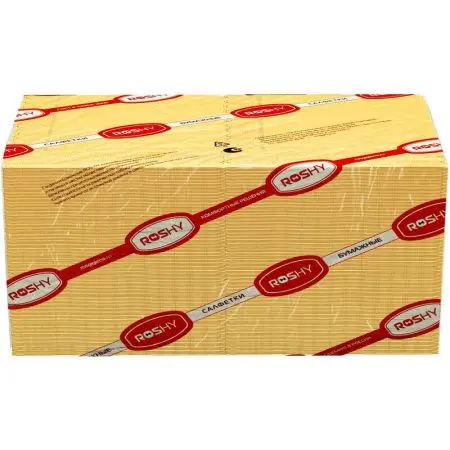 Бумажные салфетки: столовые 2сл 250листов 24х24 Сыктывкар ROSHY желтые