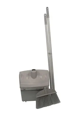 Вик: Совок-контейнер с крышкой + щетка серый MRY