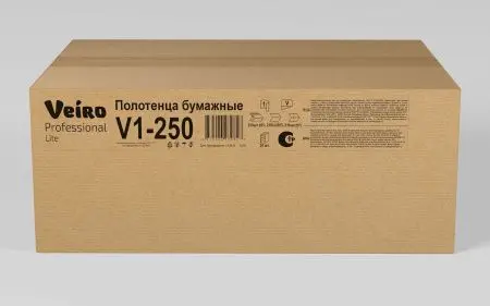 Вик: Полотенца бумажные V 1сл 250л 21х21,6см натуральный СЫКТЫВКАР Lite