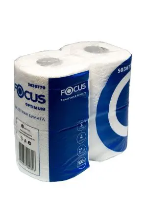 Бумага туалетная: 2сл 22м целлюлоза цвет белый ХАЯТ ФОКУС Оптимум /пач.=4 шт.