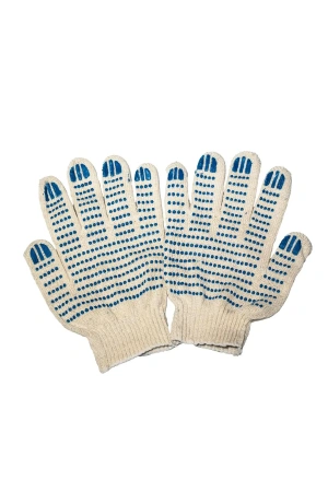 Перчатки: х/б вязаные с ПВХ 4-х ниточные белые