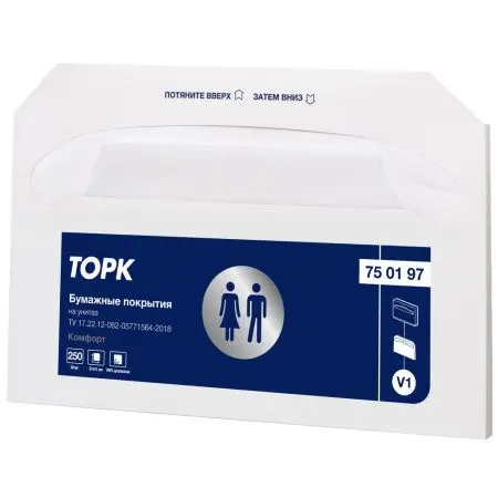 ТОРК: Tellus Покрытия на унитаз V1 Комфорт 250шт белые