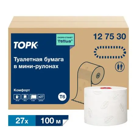ТОРК: Бумага туалетная T6 Комфорт 2сл 100м/9,9 компактный рулон белая