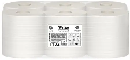 VEIRO: Бумага туалетная 1сл 200м/9,2 Basic натуральный