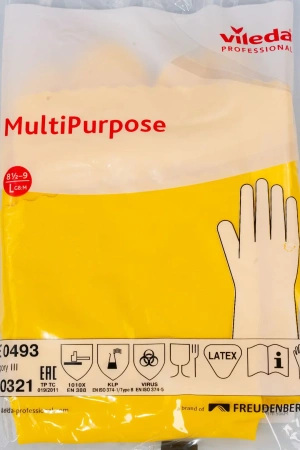 Vileda: Перчатки многоцелевые L желтый резиновые