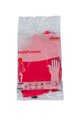 Vileda: Перчатки многоцелевые M красный резиновые