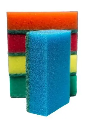 Губки,скрабы: для посуды VCLEAN Макси СУПЕР 9.5х6.5х3 поролон+абразив /пач.=5 шт.