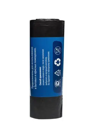 Мешки для мусора: 120л 70х110 ПВД VCLEAN 40 черные 38г /рул.=10 шт.