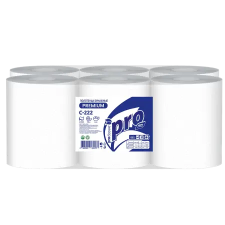 Вик: Полотенца бумажные 2сл 150м целлюлоза белые PROtissue