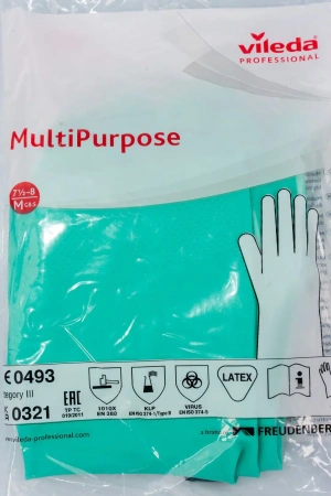 Vileda: Перчатки многоцелевые M зеленый резиновые