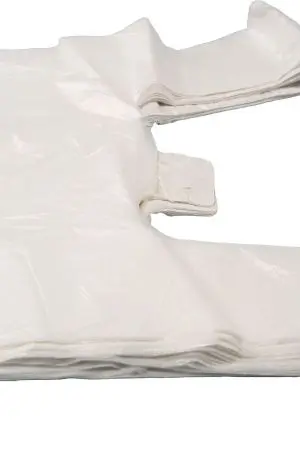 Одноразовая продукция: Пакет-майка полиэтиленовый 28х14х50см 9мкм белый /пач.=100 шт.