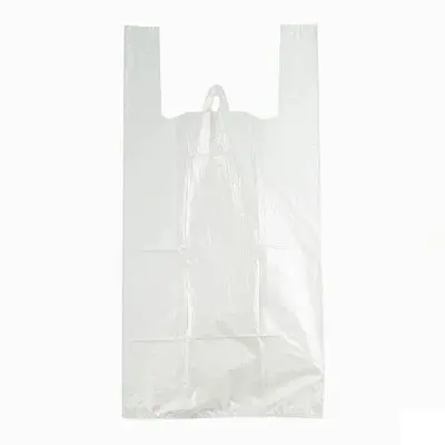 Одноразовая продукция: Пакет-майка полиэтиленовый 30+16х55см 15 мкм белый /пач.=100 шт.