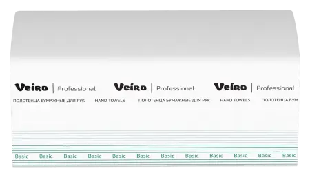 VEIRO: Полотенца бумажные V 1сл 250л 21х21,6см Basic натуральный