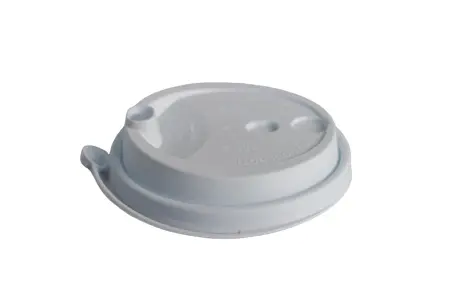 Одноразовая продукция: Крышка к стакану бумажному d=90мм с питейником (клапан) ПП белая матовая /пач.=50 шт.